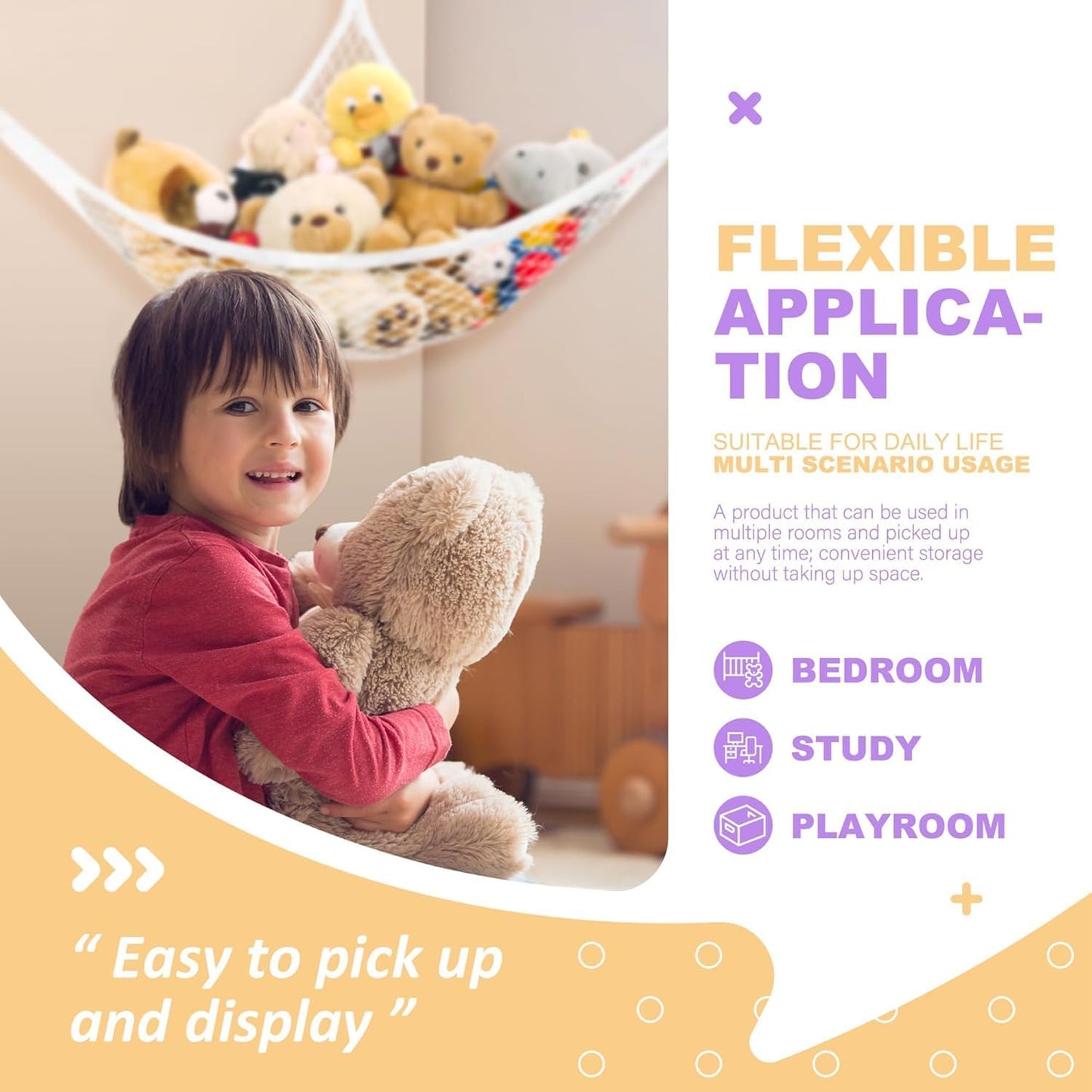 Lazebox Stuffed Animal Net Hammock for Plushie Toys. Stuffed Animal Hammock Corner for Kids' Room Decor. Ideas for Organizing Stuffy Collection. White. L (67 x 40 x 40)-Pack of 1 : Home & Kitchen