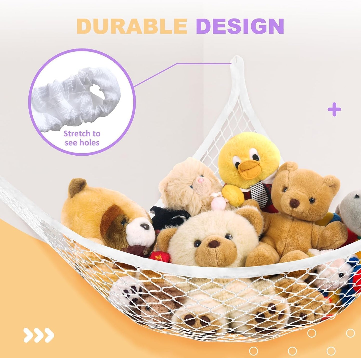 Lazebox Stuffed Animal Net Hammock for Plushie Toys. Stuffed Animal Hammock Corner for Kids' Room Decor. Ideas for Organizing Stuffy Collection. White. L (67 x 40 x 40)-Pack of 1 : Home & Kitchen