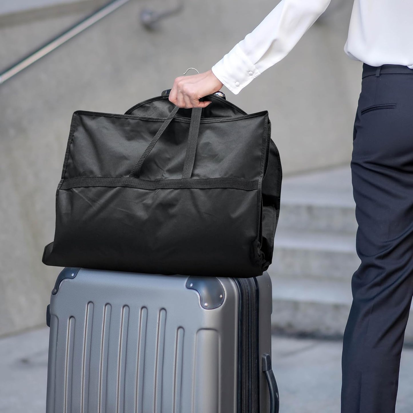 Lazebox 43 Travel Garment Bag with Accessories Zipper Pocket. Heavy Duty Suit Bag for Suits. Tuxedos. Dresses. Coats. Black. 1 pack : Clothing. Shoes & Jewelry