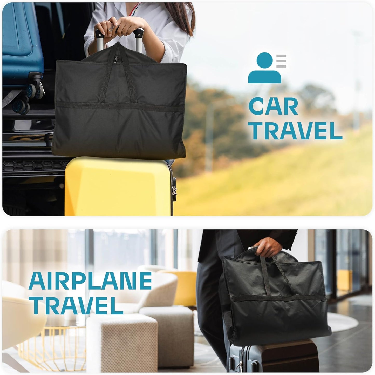 Lazebox 43 Travel Garment Bag with Accessories Zipper Pocket. Heavy Duty Suit Bag for Suits. Tuxedos. Dresses. Coats. Black. 1 pack : Clothing. Shoes & Jewelry