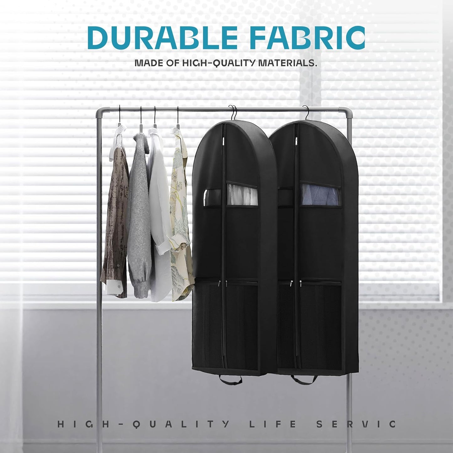 Lazebox 43 Travel Garment Bag with Accessories Zipper Pocket. Heavy Duty Suit Bag for Suits. Tuxedos. Dresses. Coats. Black. 1 pack : Clothing. Shoes & Jewelry