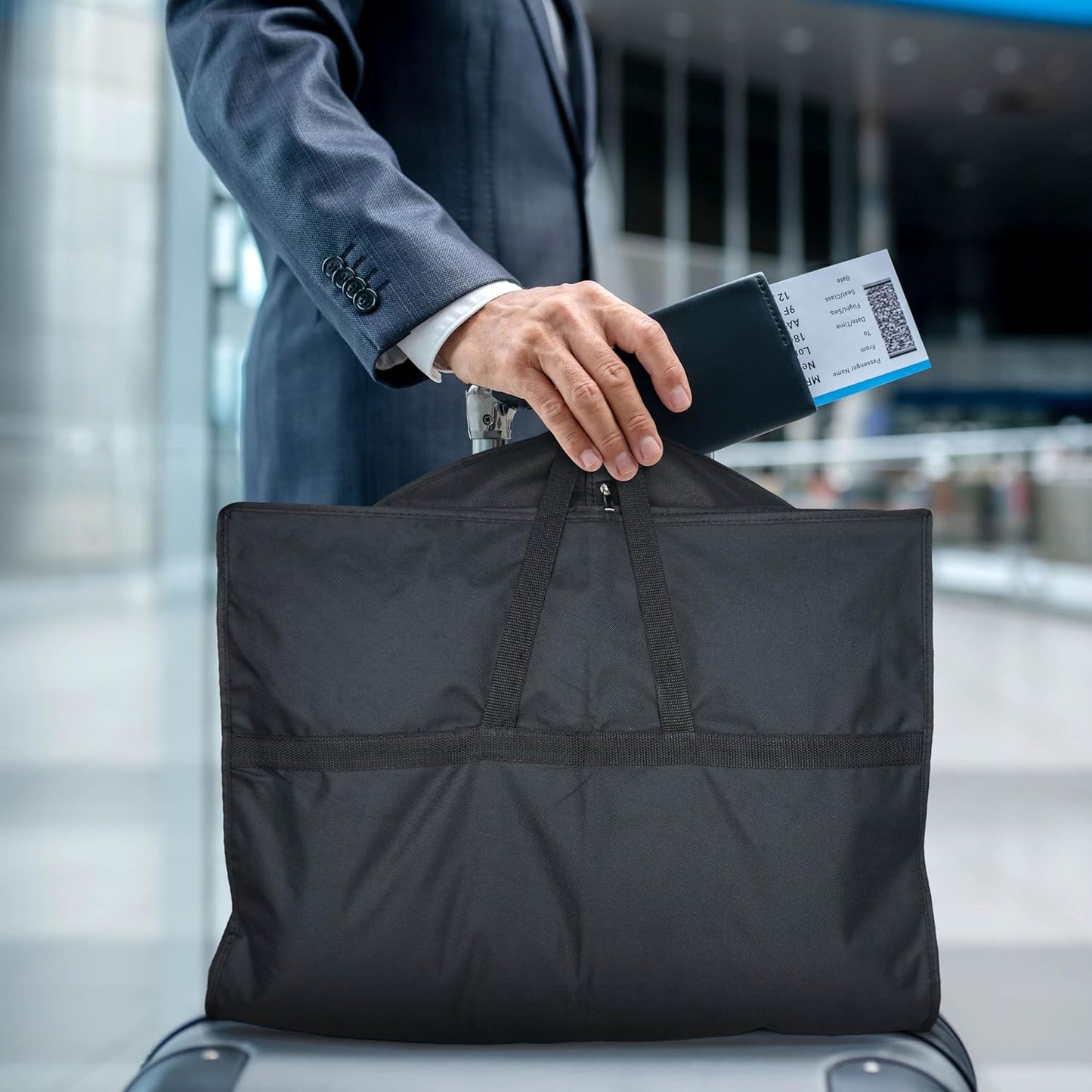 Lazebox 43 Travel Garment Bag with Accessories Zipper Pocket. Heavy Duty Suit Bag for Suits. Tuxedos. Dresses. Coats. Black. 1 pack : Clothing. Shoes & Jewelry