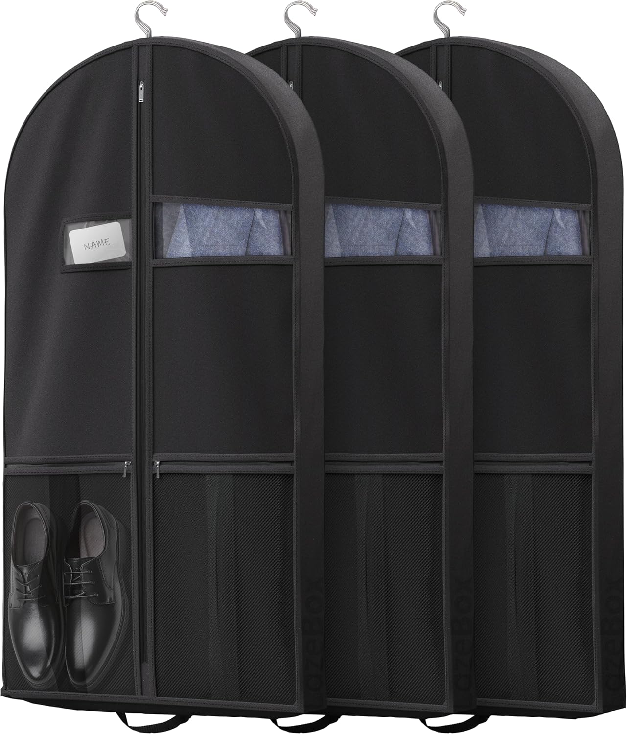 Lazebox 43 Travel Garment Bag with Accessories Zipper Pocket. Heavy Duty Suit Bag for Suits. Tuxedos. Dresses. Coats. Black. 1 pack : Clothing. Shoes & Jewelry